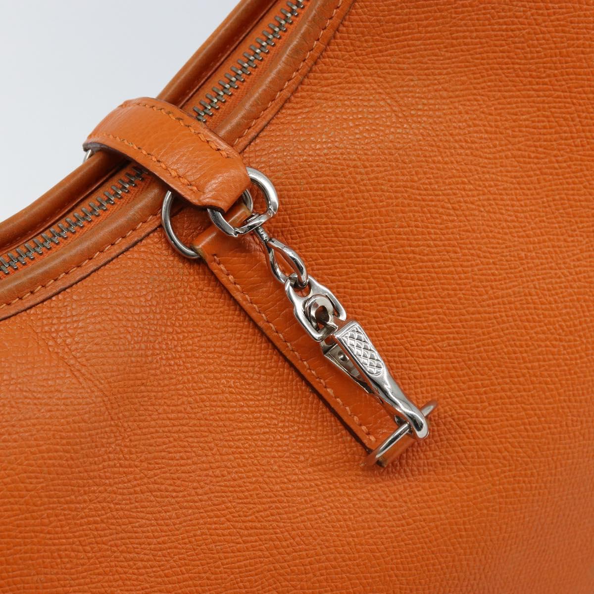 HERMES Trim 31 Shoulder Bag Leather Orange Silver Auth 168319V