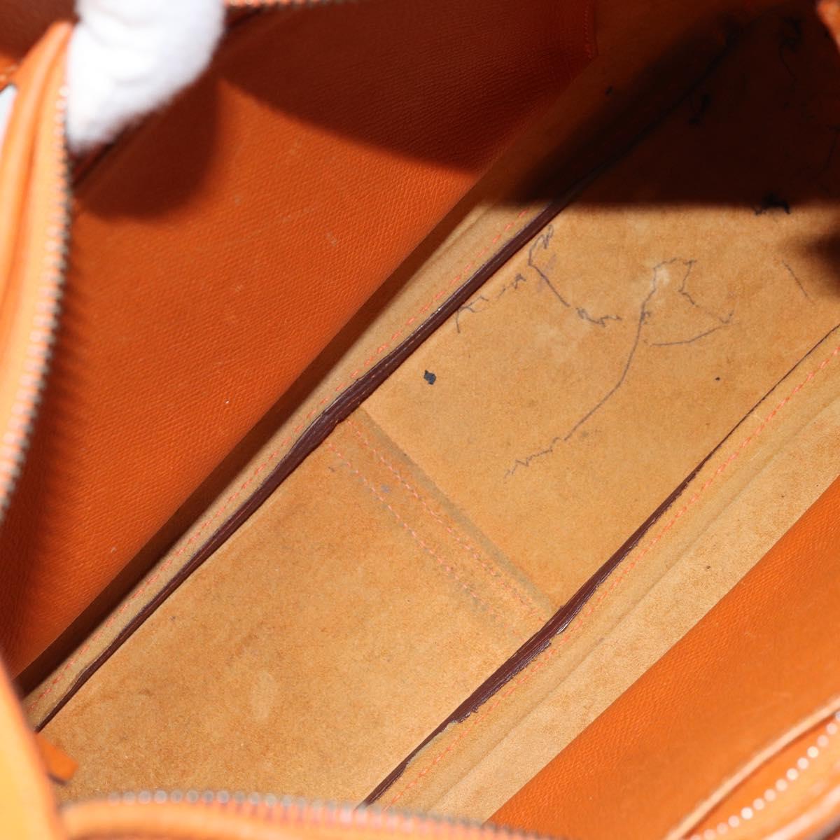 HERMES Trim 31 Shoulder Bag Leather Orange Silver Auth 168319V