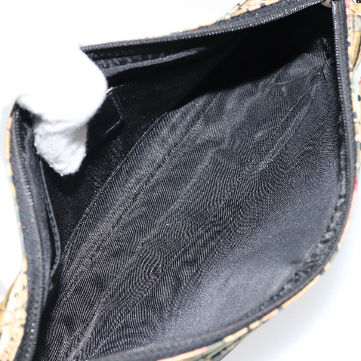 Christian Dior Chain Shoulder Bag Satin Beige Auth 168326A