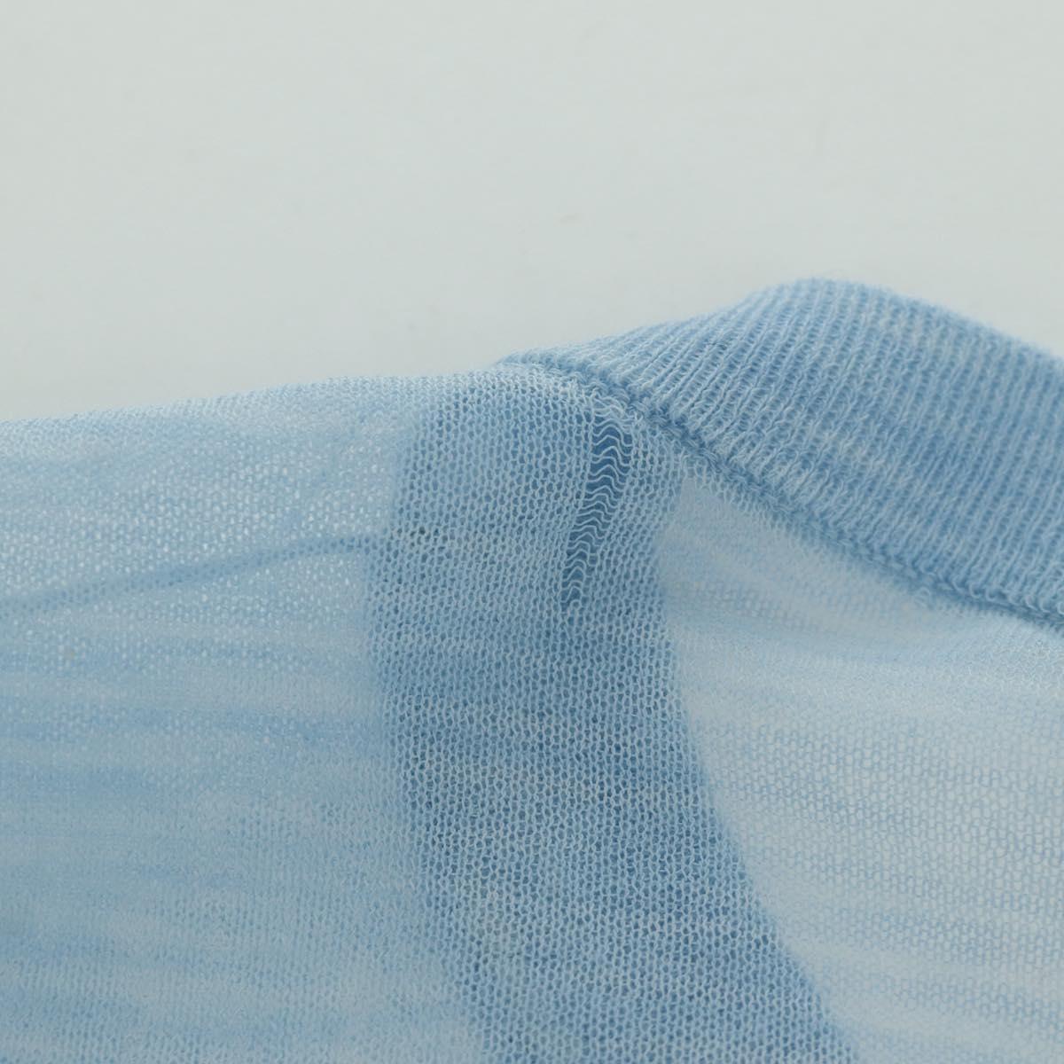 CHANEL Knitted Fabrics Short Sleeved T Shirt Cotton Light Blue CC Auth 168330M