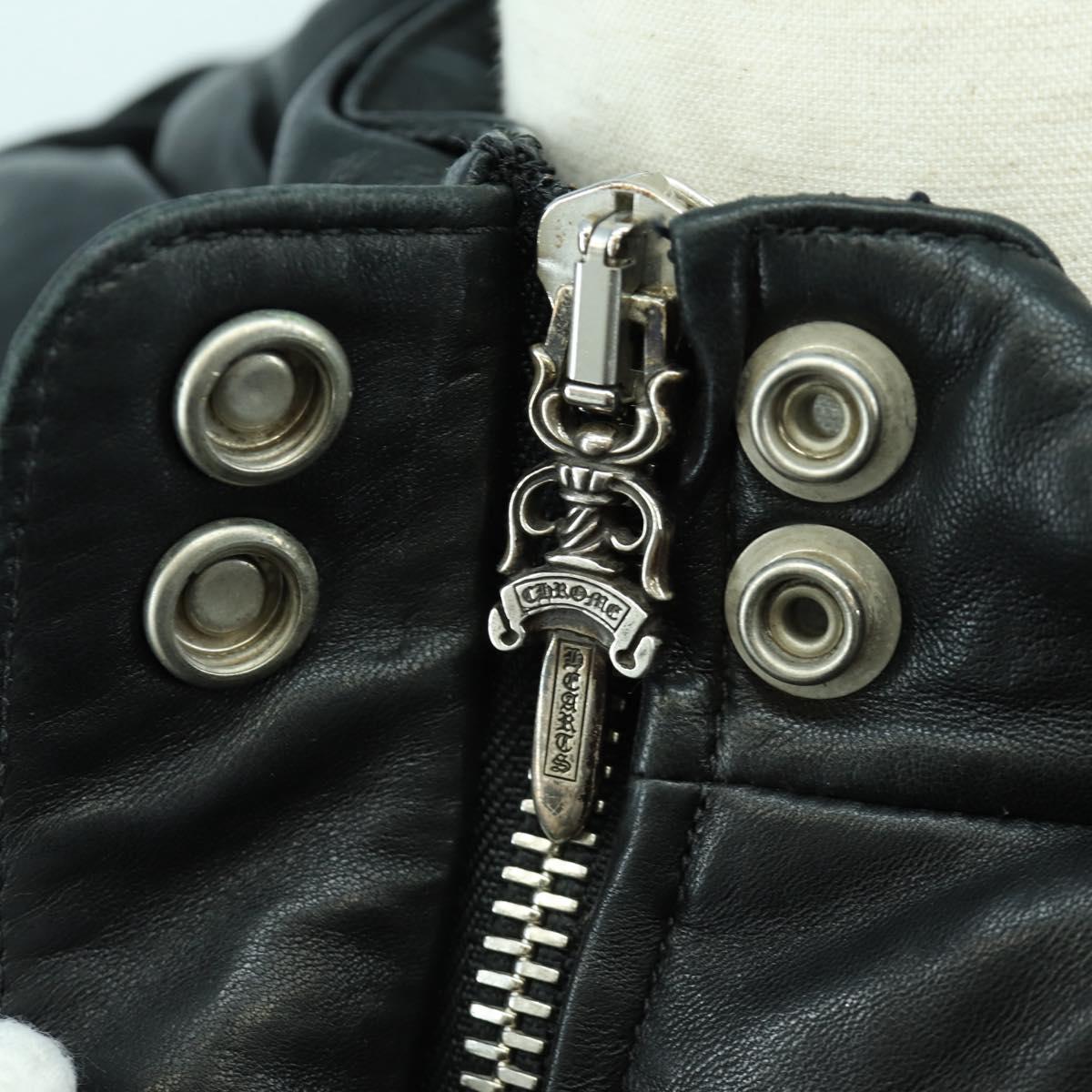Chrome Hearts Down Jacket Lamb Skin XS Black Auth 168331SM