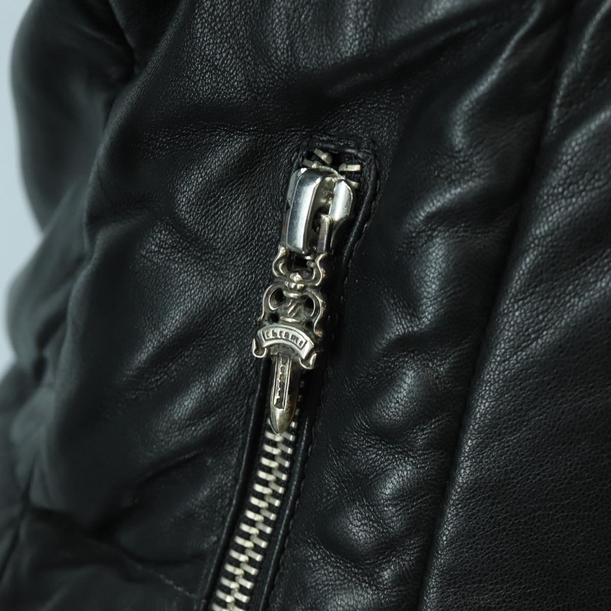 Chrome Hearts Down Jacket Lamb Skin XS Black Auth 168331SM