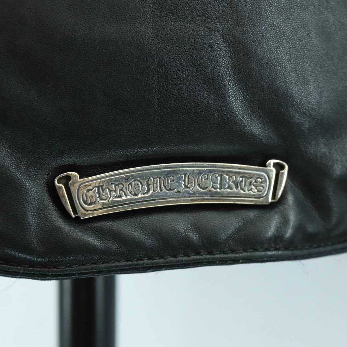 Chrome Hearts Down Jacket Lamb Skin XS Black Auth 168331SM