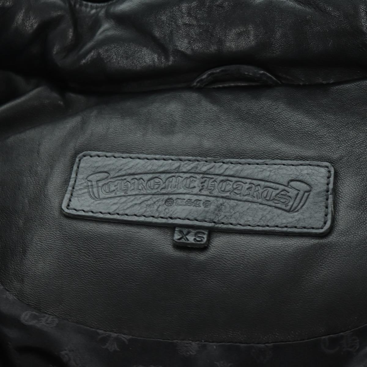 Chrome Hearts Down Jacket Lamb Skin XS Black Auth 168331SM
