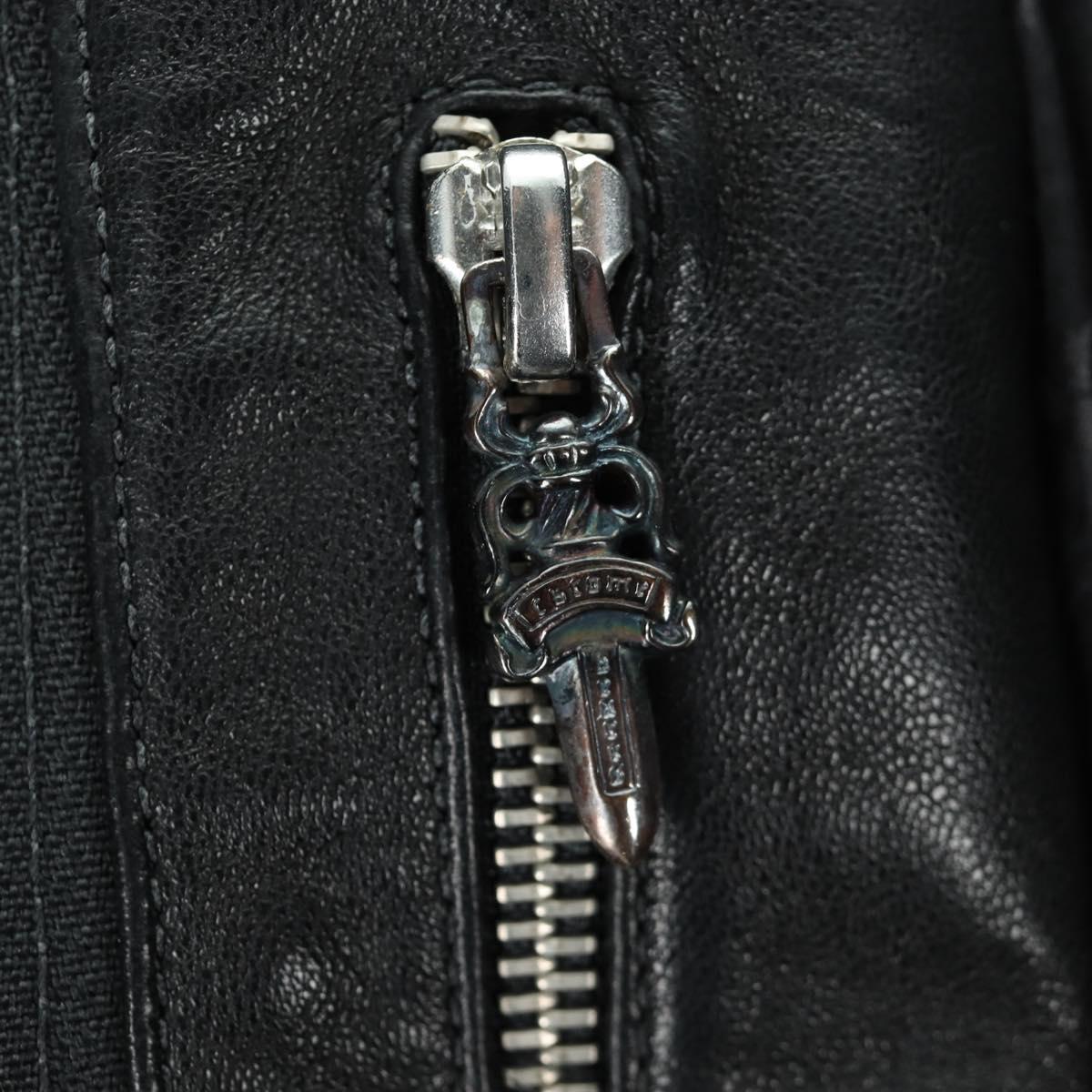 Chrome Hearts Down Jacket Lamb Skin XS Black Auth 168331SM