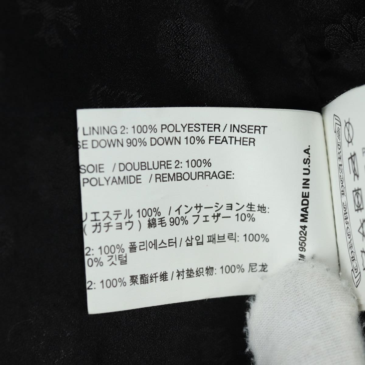Chrome Hearts Down Jacket Lamb Skin XS Black Auth 168331SM