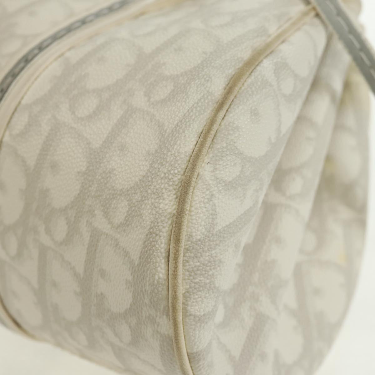 Christian Dior trotter romantic Chain Hand Bag PVC White Silver Auth 168342V