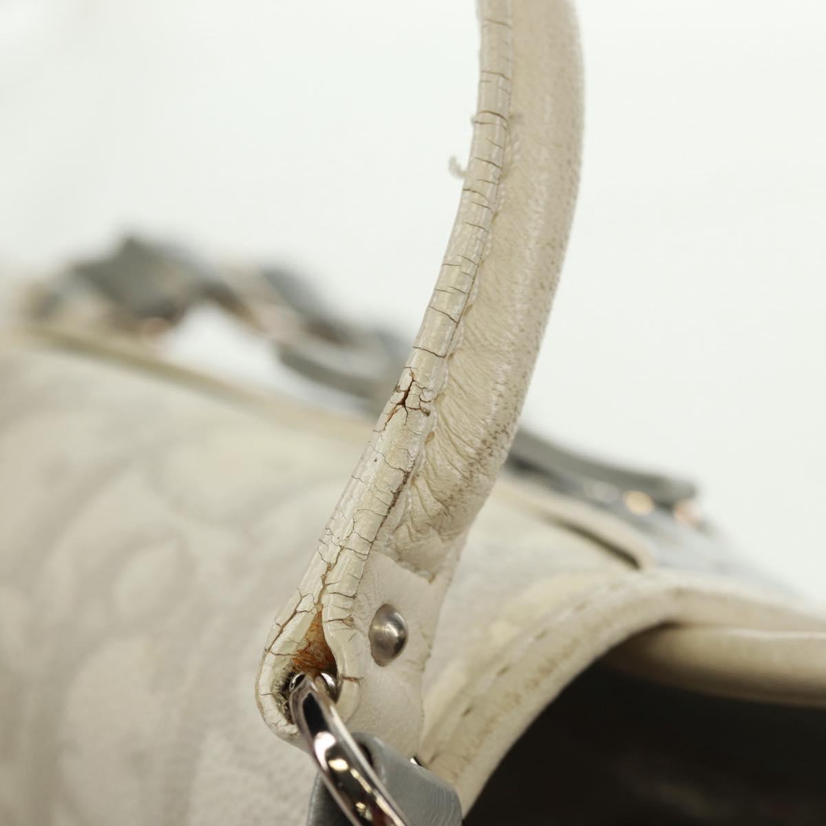 Christian Dior trotter romantic Chain Hand Bag PVC White Silver Auth 168342V