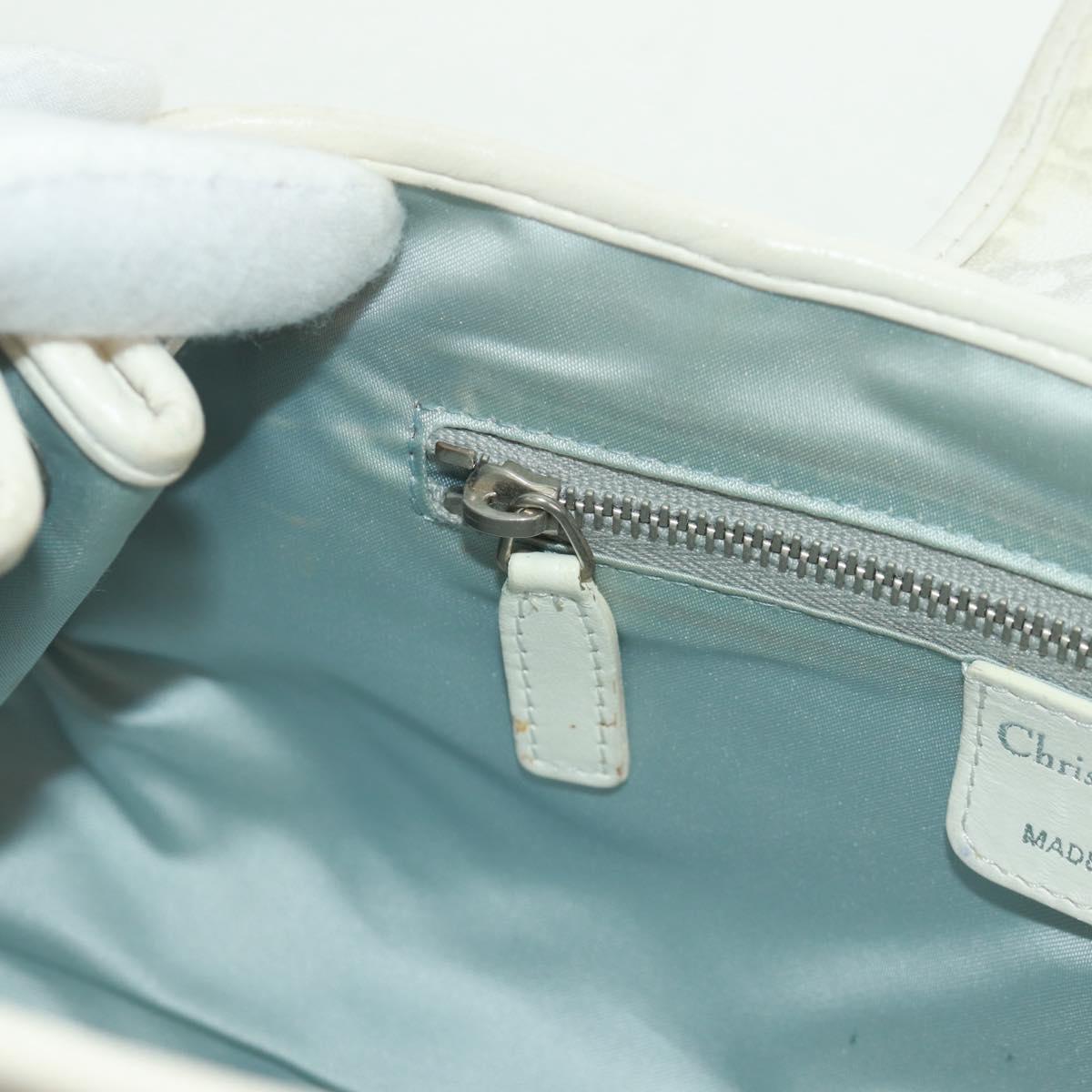 Christian Dior trotter romantic Chain Hand Bag PVC White Silver Auth 168342V
