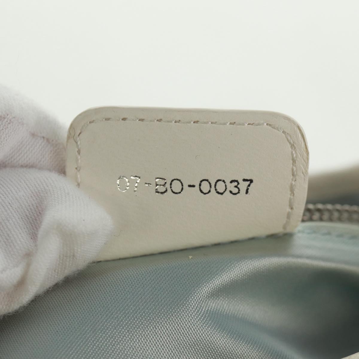 Christian Dior trotter romantic Chain Hand Bag PVC White Silver Auth 168342V