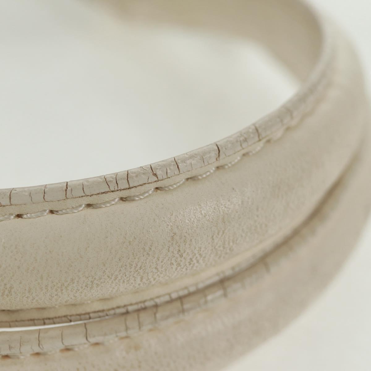 Christian Dior trotter romantic Chain Hand Bag PVC White Silver Auth 168342V