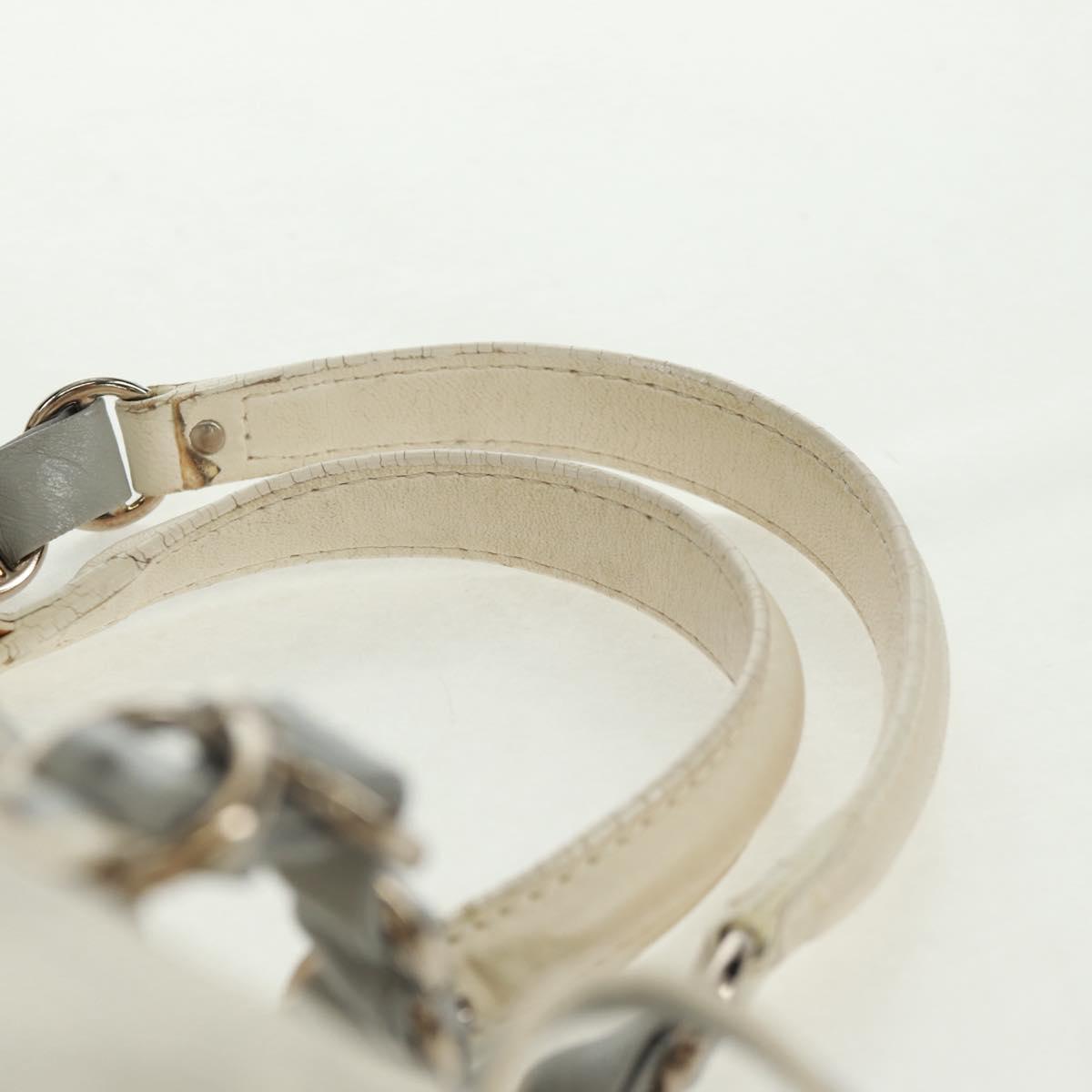 Christian Dior trotter romantic Chain Hand Bag PVC White Silver Auth 168342V