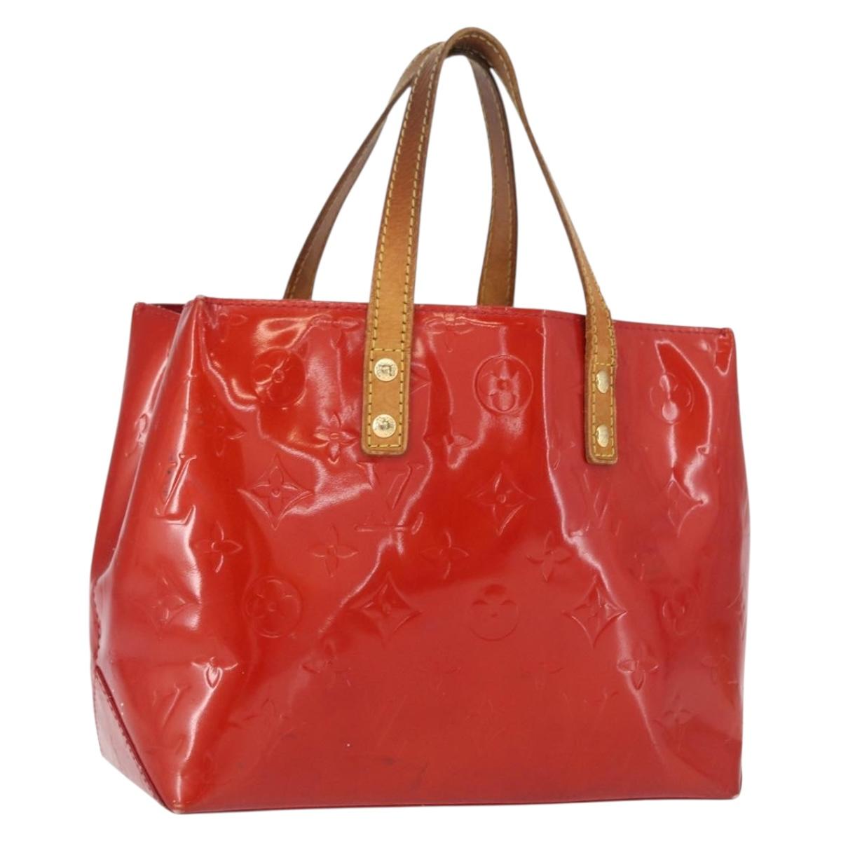 LOUIS VUITTON Monogram Vernis Reade PM Hand Bag Red Rouge M91088 LV Auth 168343