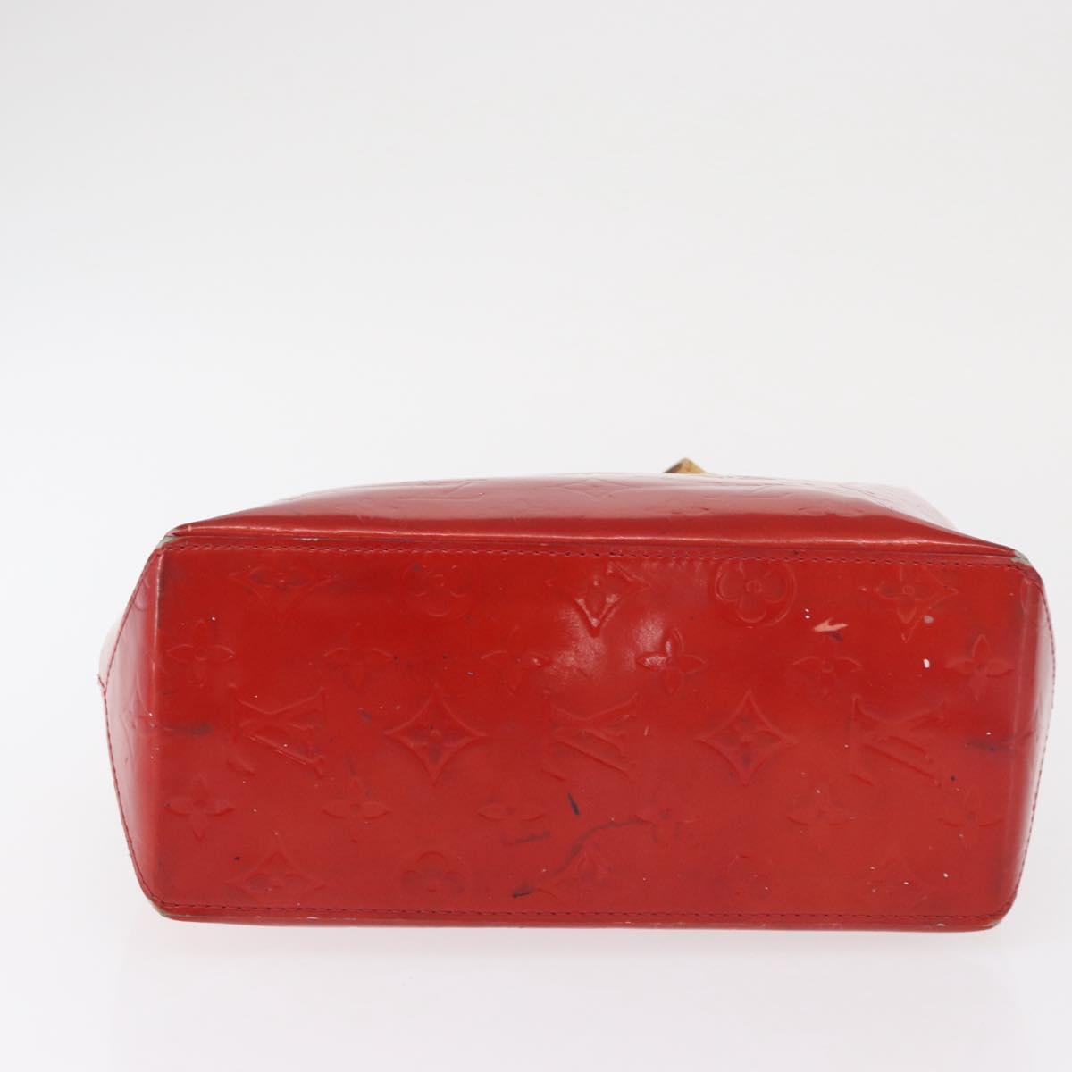 LOUIS VUITTON Monogram Vernis Reade PM Hand Bag Red Rouge M91088 LV Auth 168343