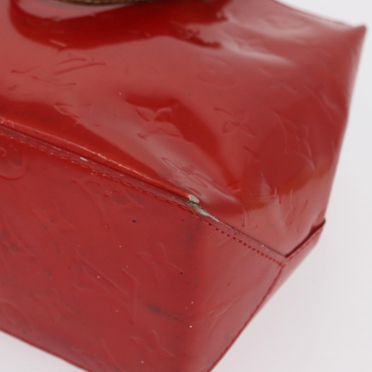 LOUIS VUITTON Monogram Vernis Reade PM Hand Bag Red Rouge M91088 LV Auth 168343