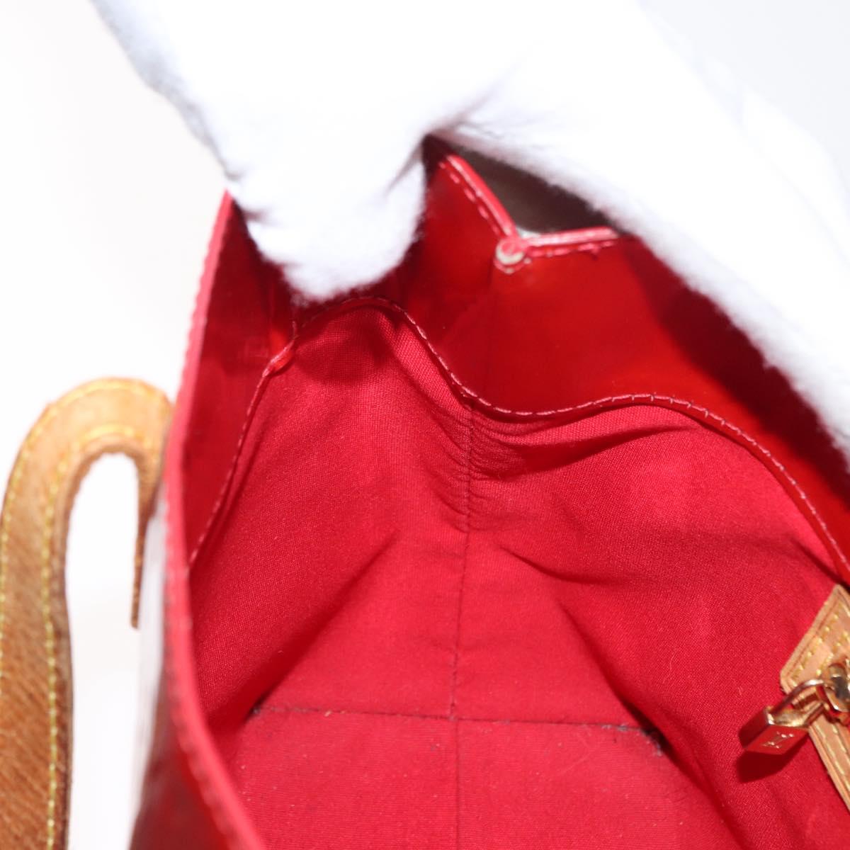 LOUIS VUITTON Monogram Vernis Reade PM Hand Bag Red Rouge M91088 LV Auth 168343