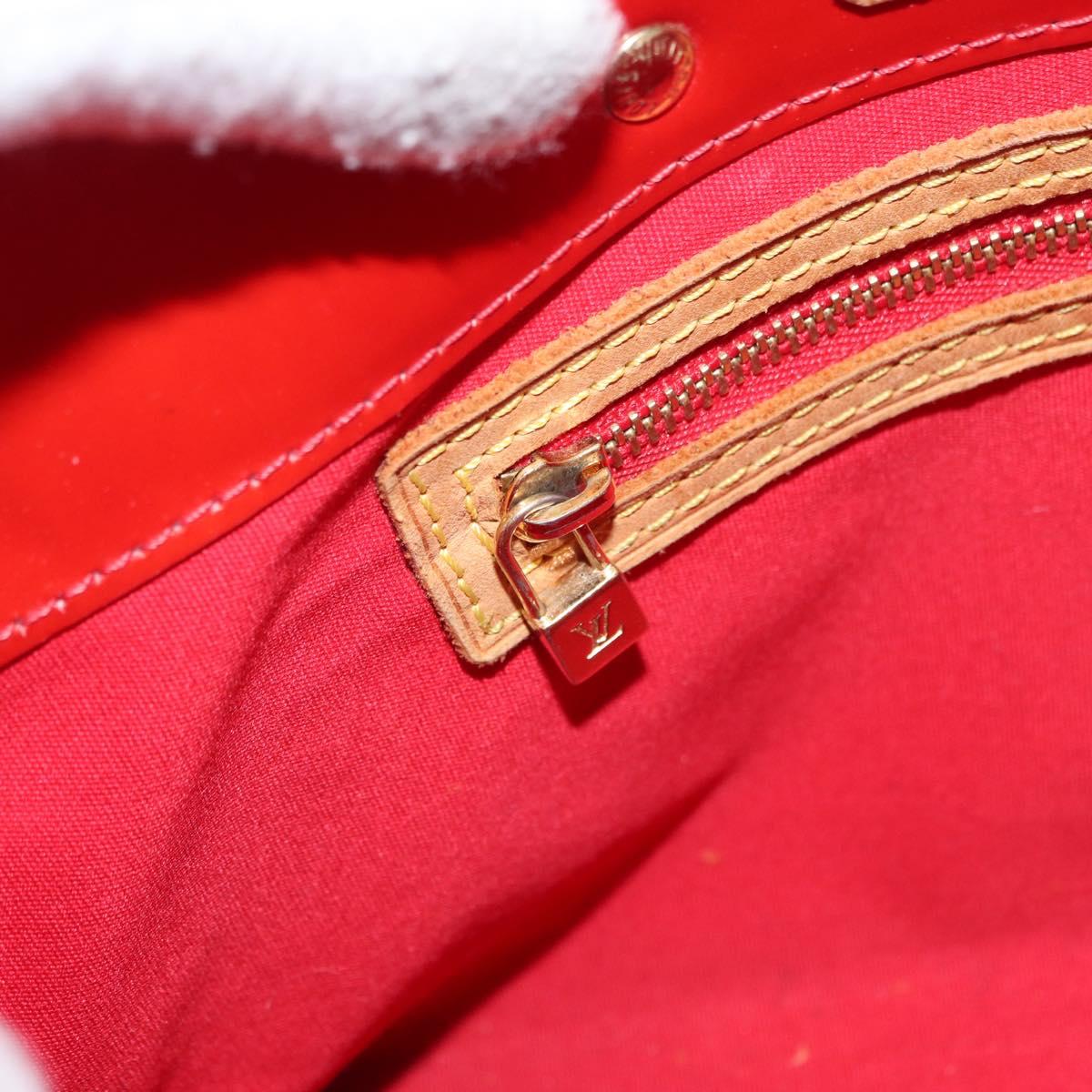 LOUIS VUITTON Monogram Vernis Reade PM Hand Bag Red Rouge M91088 LV Auth 168343