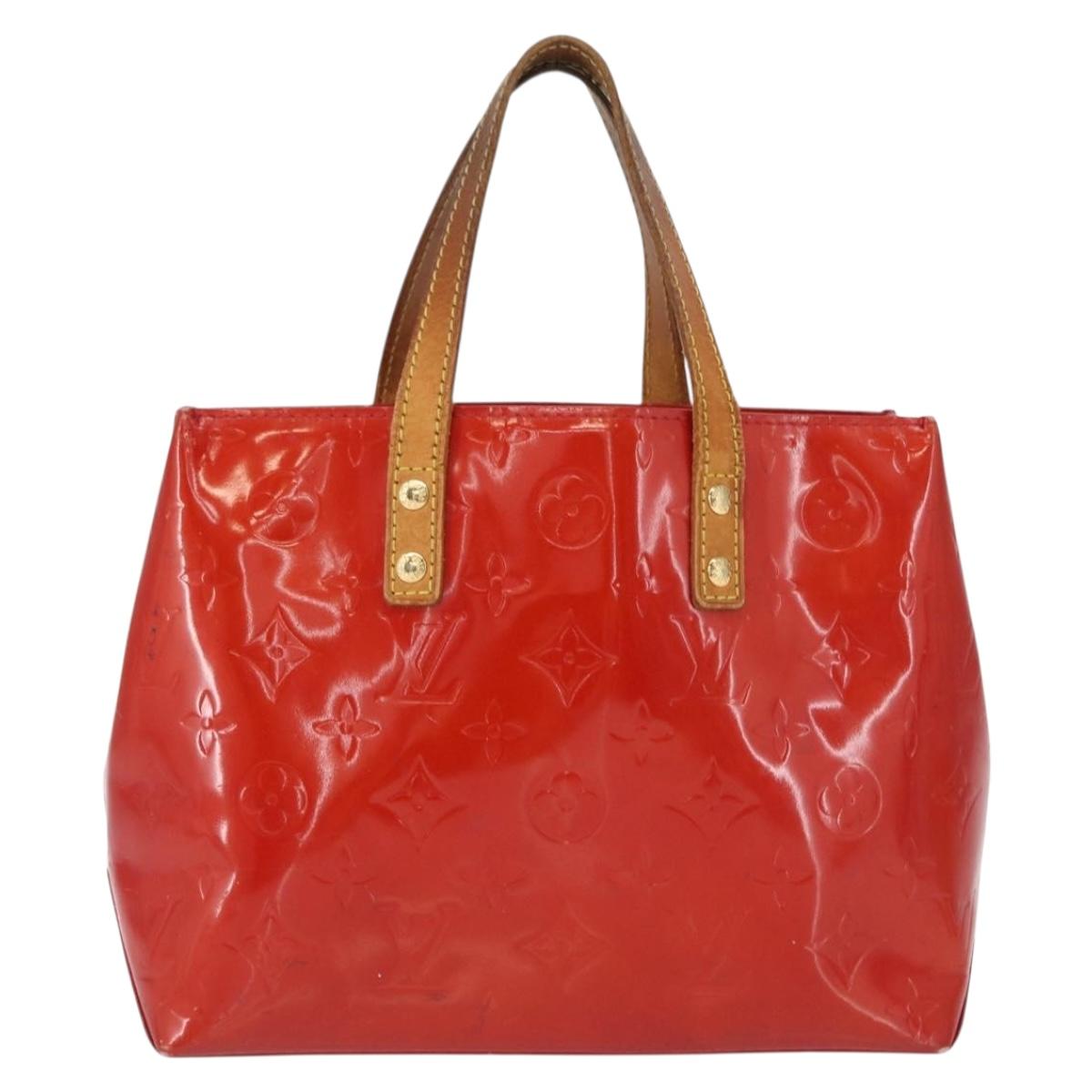 LOUIS VUITTON Monogram Vernis Reade PM Hand Bag Red Rouge M91088 LV Auth 168343