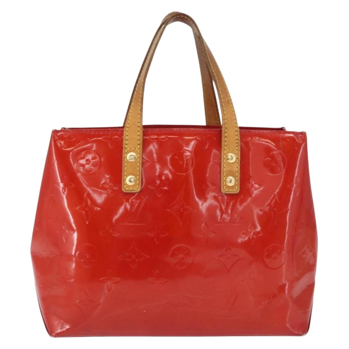 LOUIS VUITTON Monogram Vernis Reade PM Hand Bag Red Rouge M91088 LV Auth 168343