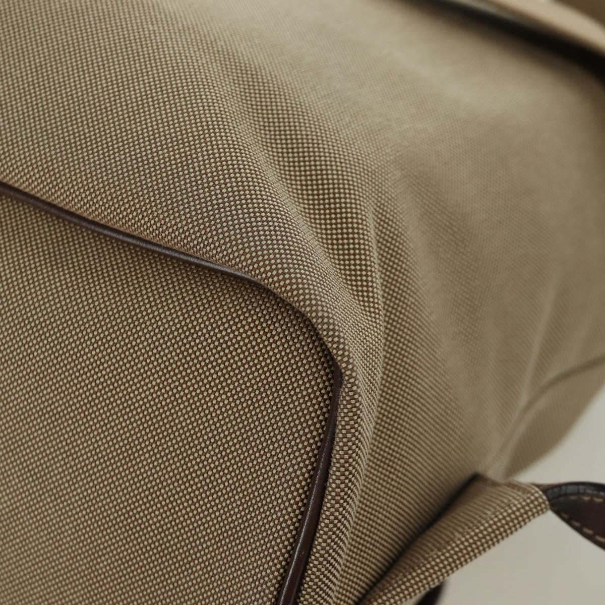 PRADA Backpack Canvas Beige Gold Auth 168350V