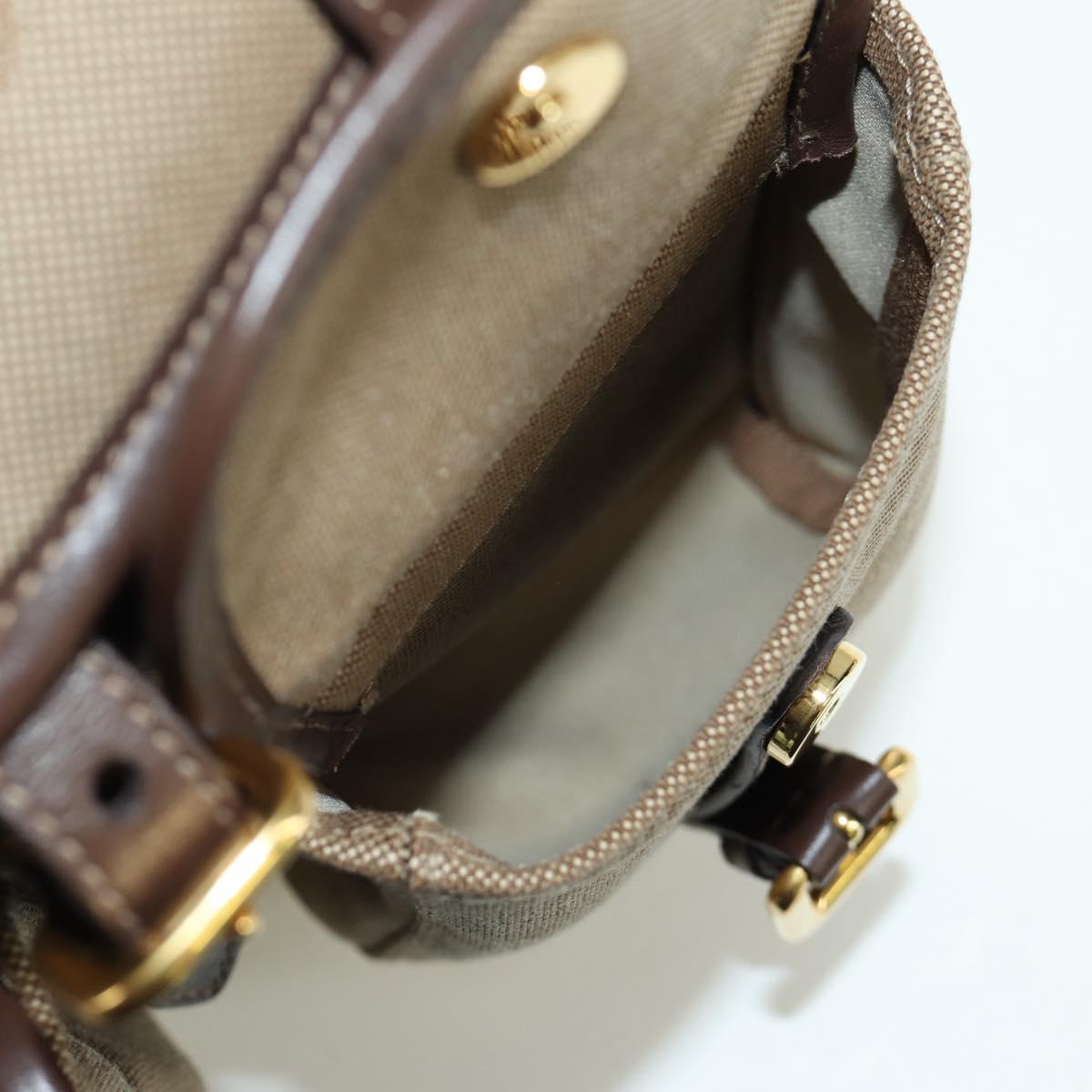 PRADA Backpack Canvas Beige Gold Auth 168350V
