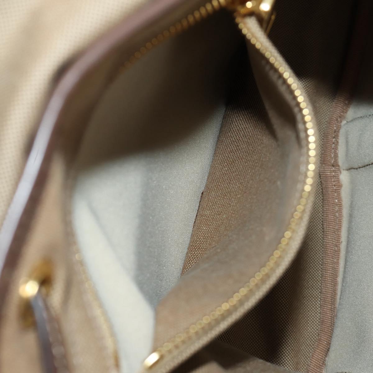 PRADA Backpack Canvas Beige Gold Auth 168350V