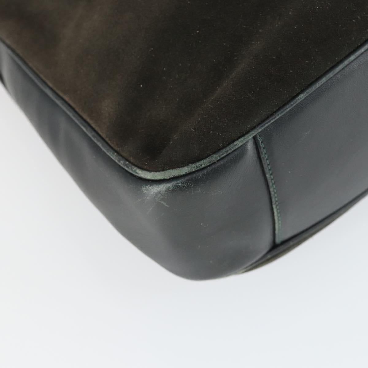 GUCCI Bamboo Hand Bag Suede 2way Brown Gold 001 3444 1638 Auth 168351