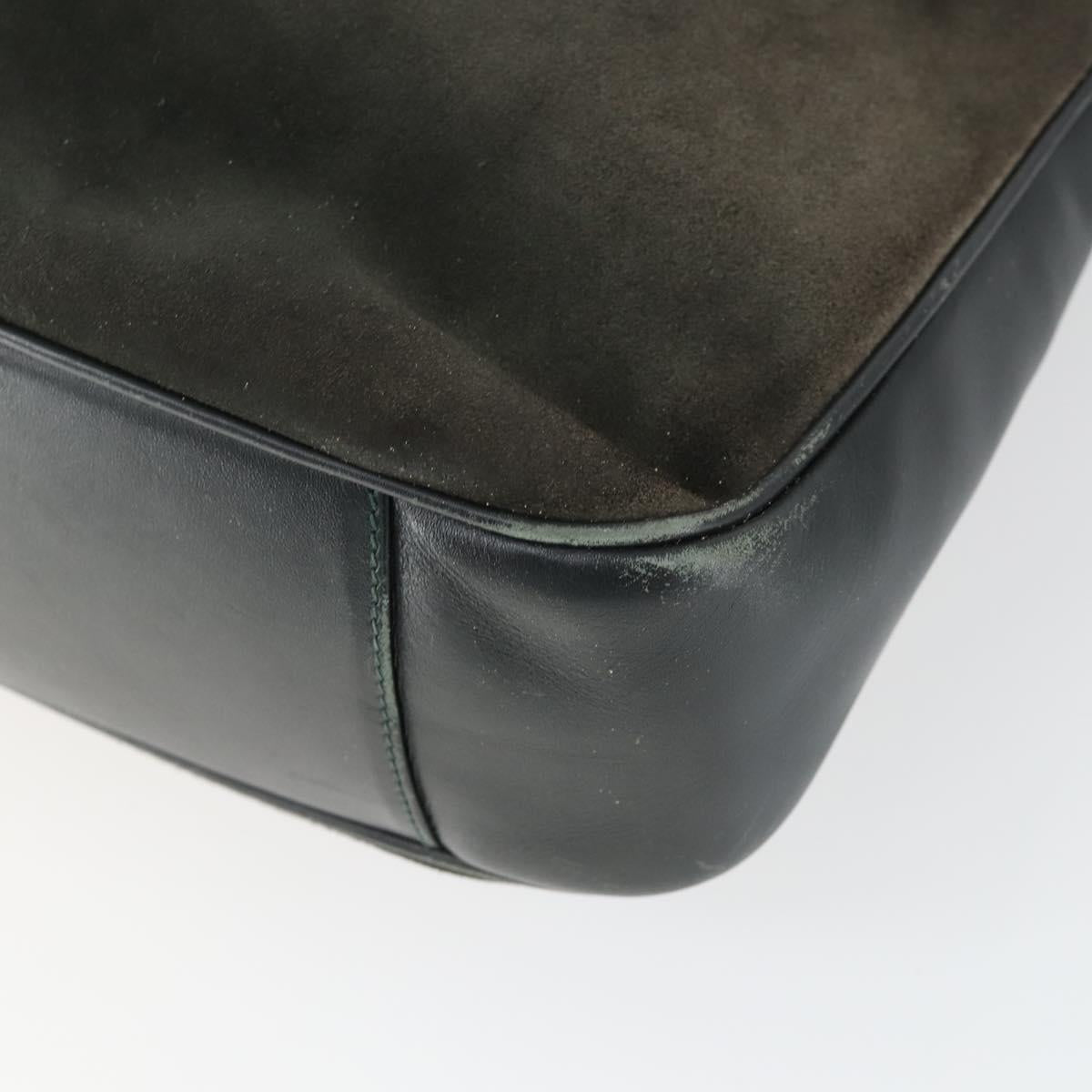 GUCCI Bamboo Hand Bag Suede 2way Brown Gold 001 3444 1638 Auth 168351