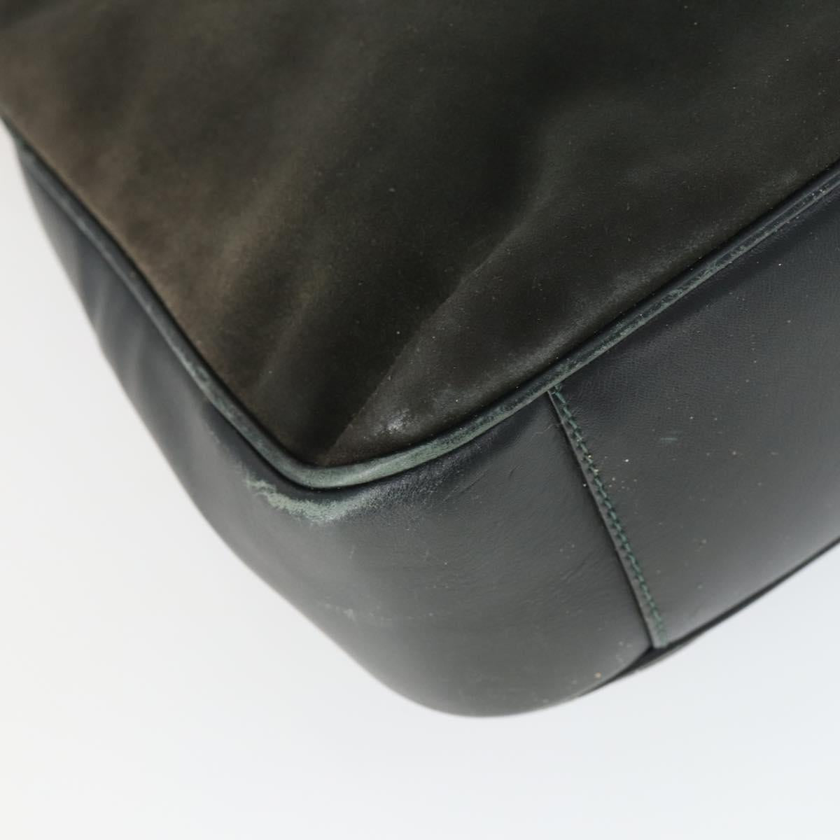 GUCCI Bamboo Hand Bag Suede 2way Brown Gold 001 3444 1638 Auth 168351