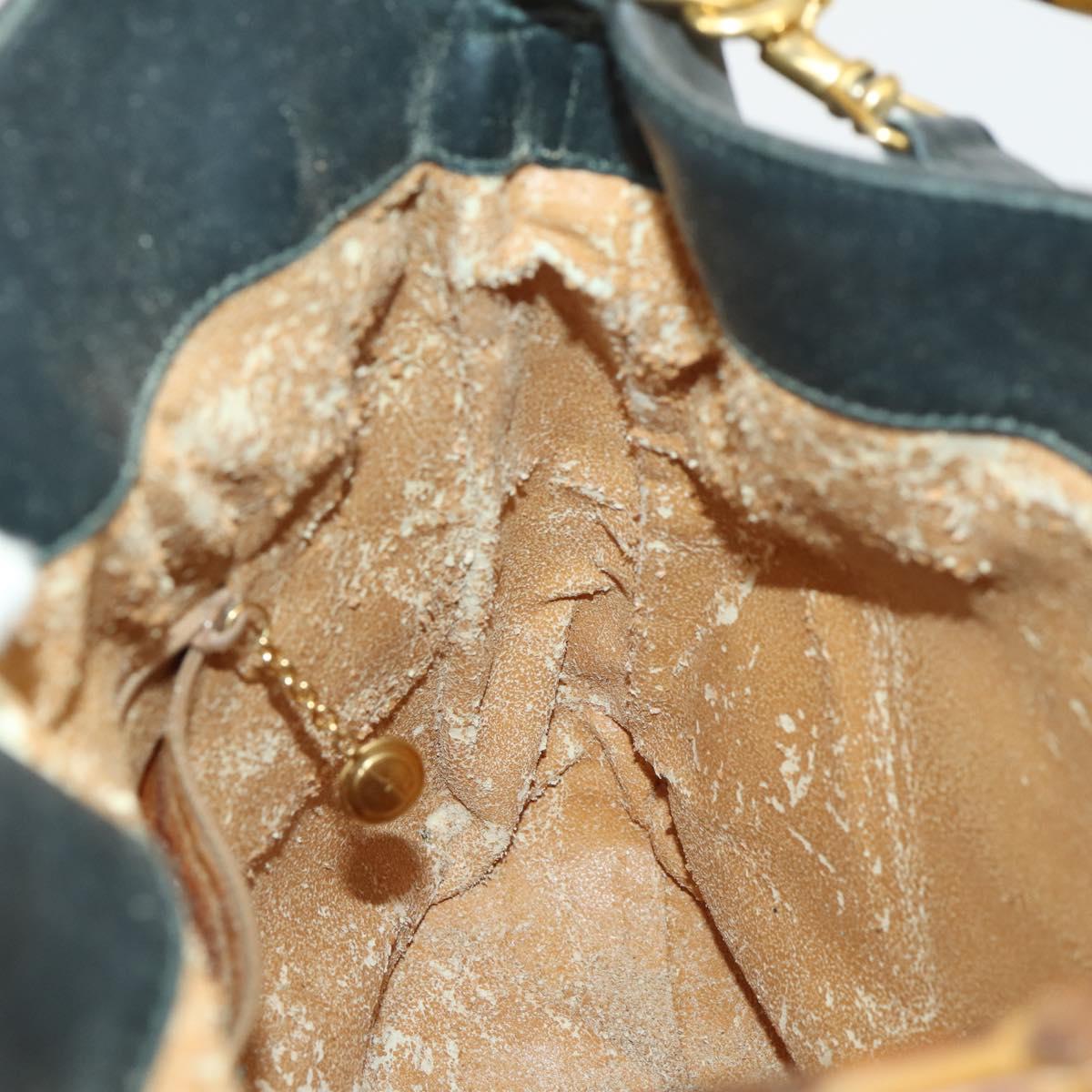 GUCCI Bamboo Hand Bag Suede 2way Brown Gold 001 3444 1638 Auth 168351