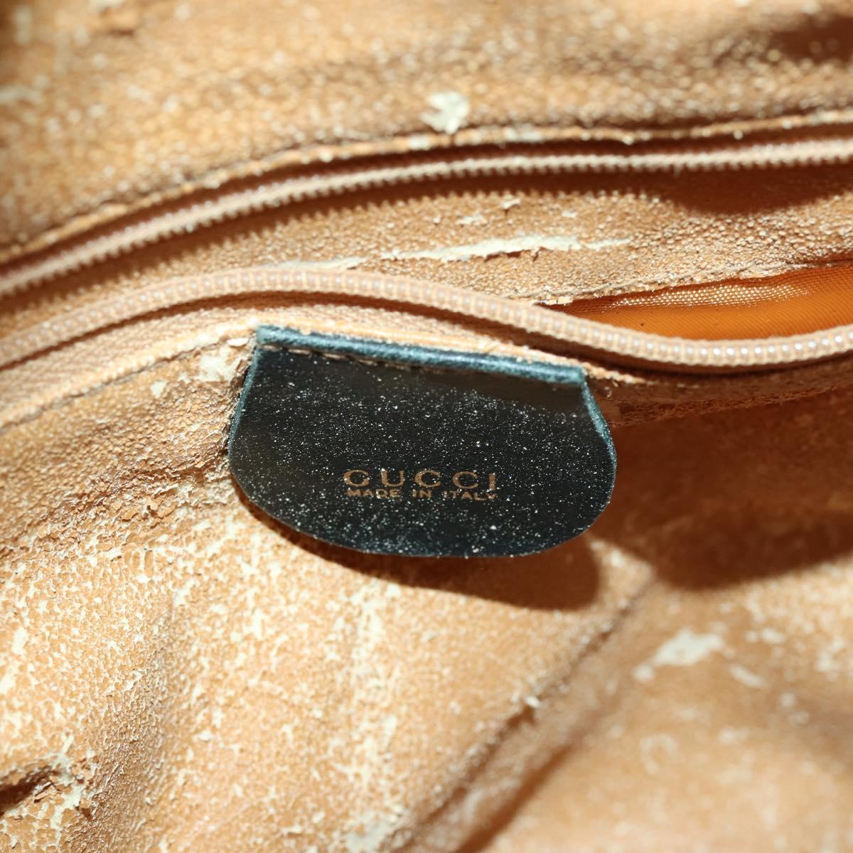 GUCCI Bamboo Hand Bag Suede 2way Brown Gold 001 3444 1638 Auth 168351