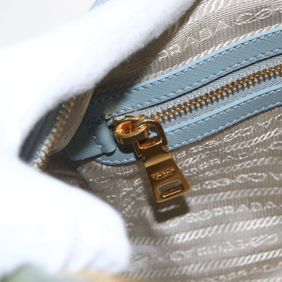 PRADA Boston Bag Safiano leather 2way Green Gold Auth 168352