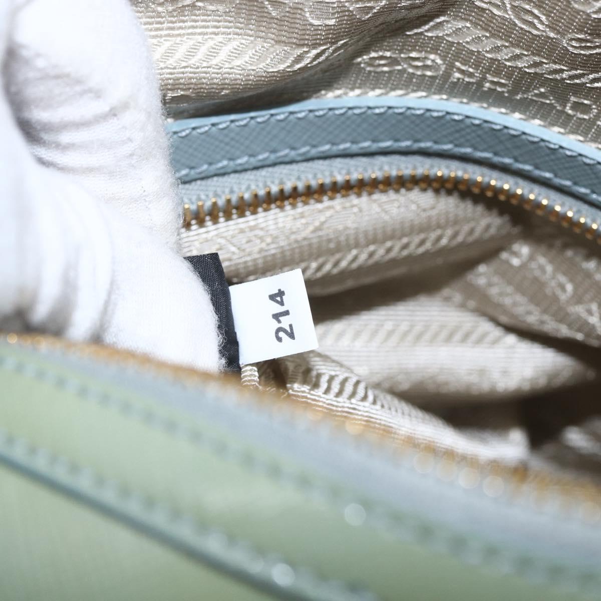 PRADA Boston Bag Safiano leather 2way Green Gold Auth 168352