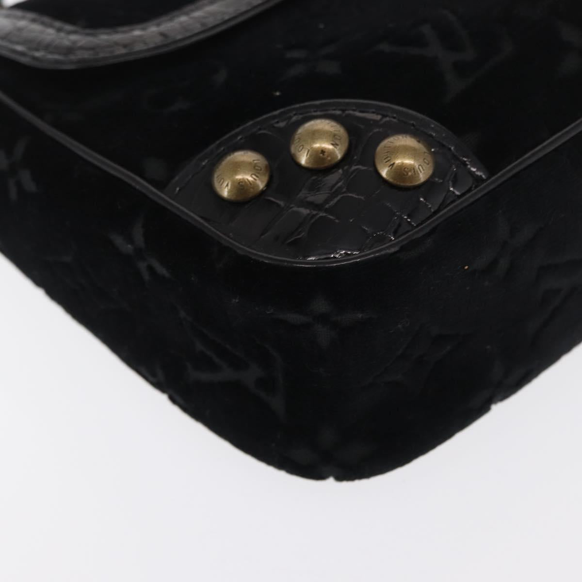 LOUIS VUITTON Monogram Velours Irvine Hand Bag Black M92733 LV Auth 168356SAV