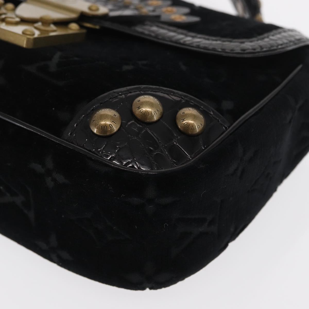 LOUIS VUITTON Monogram Velours Irvine Hand Bag Black M92733 LV Auth 168356SAV