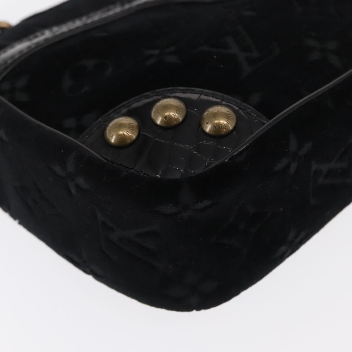 LOUIS VUITTON Monogram Velours Irvine Hand Bag Black M92733 LV Auth 168356SAV