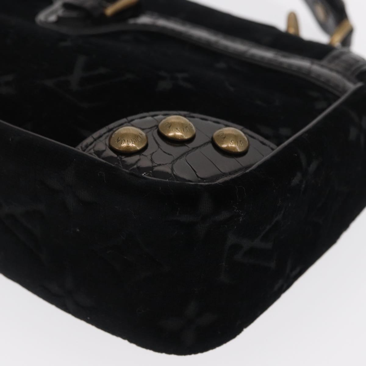 LOUIS VUITTON Monogram Velours Irvine Hand Bag Black M92733 LV Auth 168356SAV