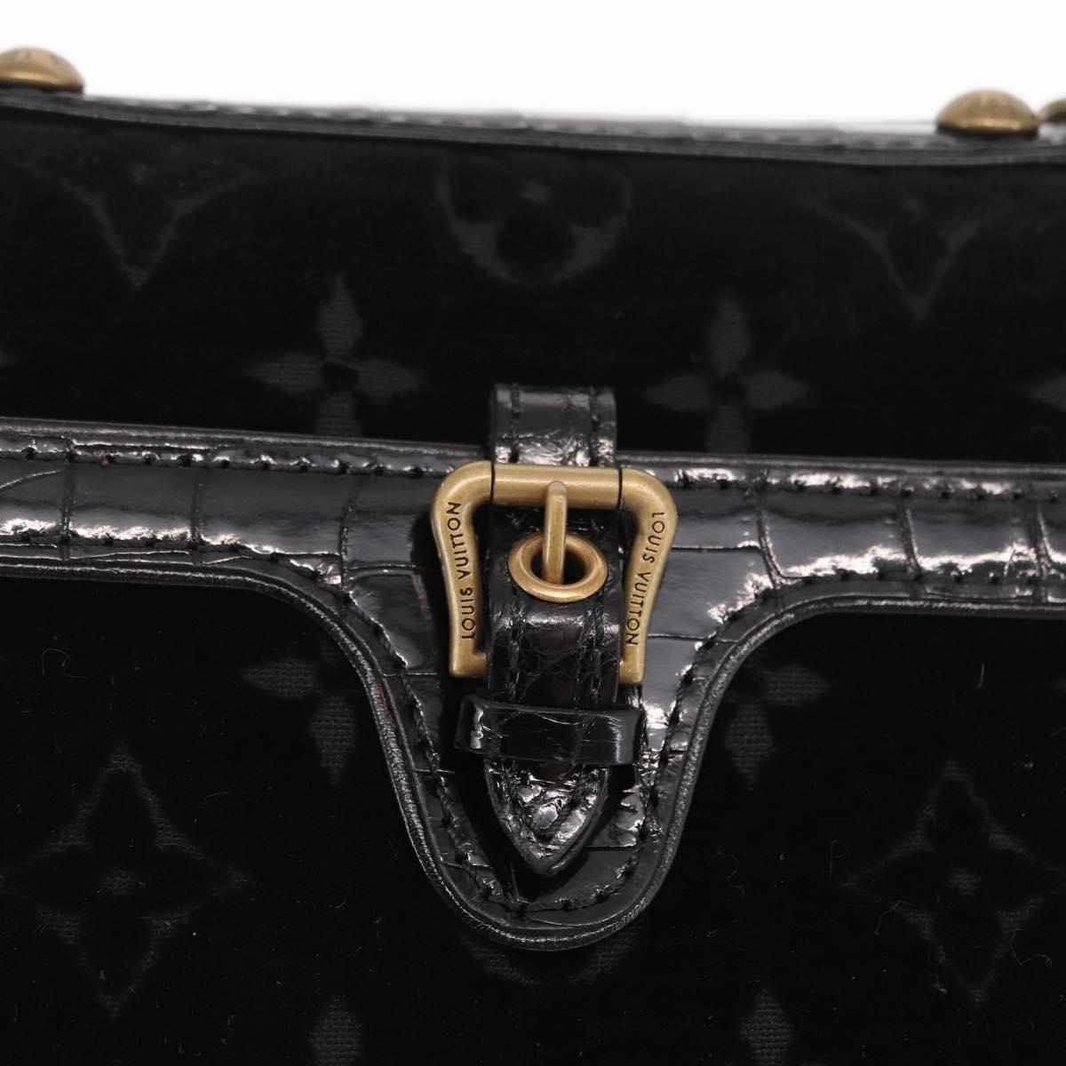 LOUIS VUITTON Monogram Velours Irvine Hand Bag Black M92733 LV Auth 168356SAV