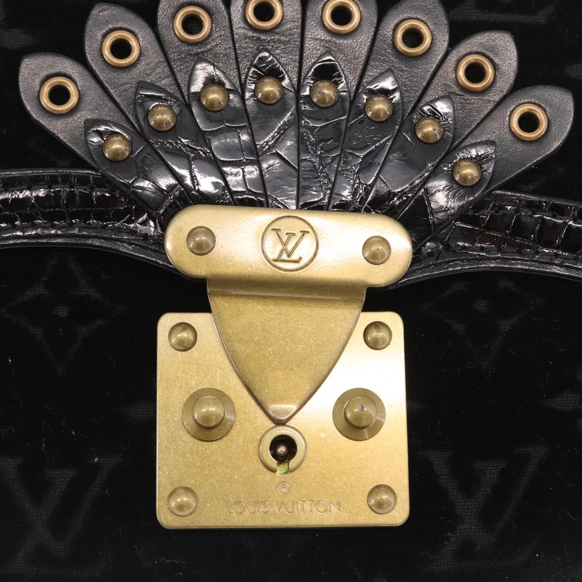 LOUIS VUITTON Monogram Velours Irvine Hand Bag Black M92733 LV Auth 168356SAV