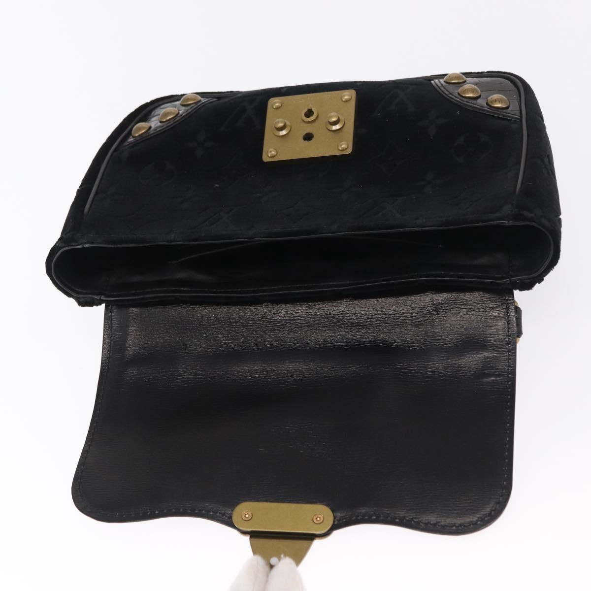 LOUIS VUITTON Monogram Velours Irvine Hand Bag Black M92733 LV Auth 168356SAV
