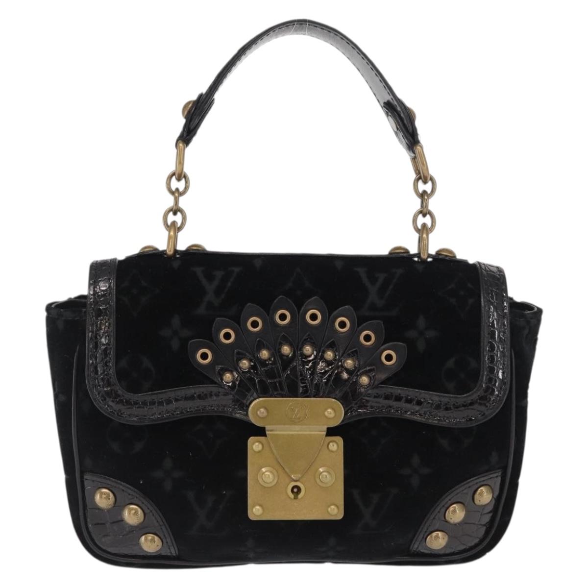 LOUIS VUITTON Monogram Velours Irvine Hand Bag Black M92733 LV Auth 168356SAV