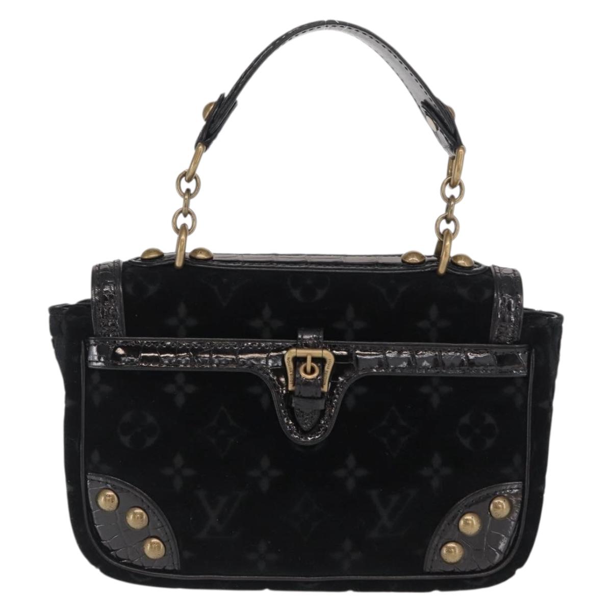 LOUIS VUITTON Monogram Velours Irvine Hand Bag Black M92733 LV Auth 168356SAV