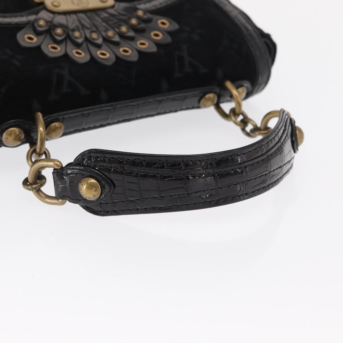 LOUIS VUITTON Monogram Velours Irvine Hand Bag Black M92733 LV Auth 168356SAV