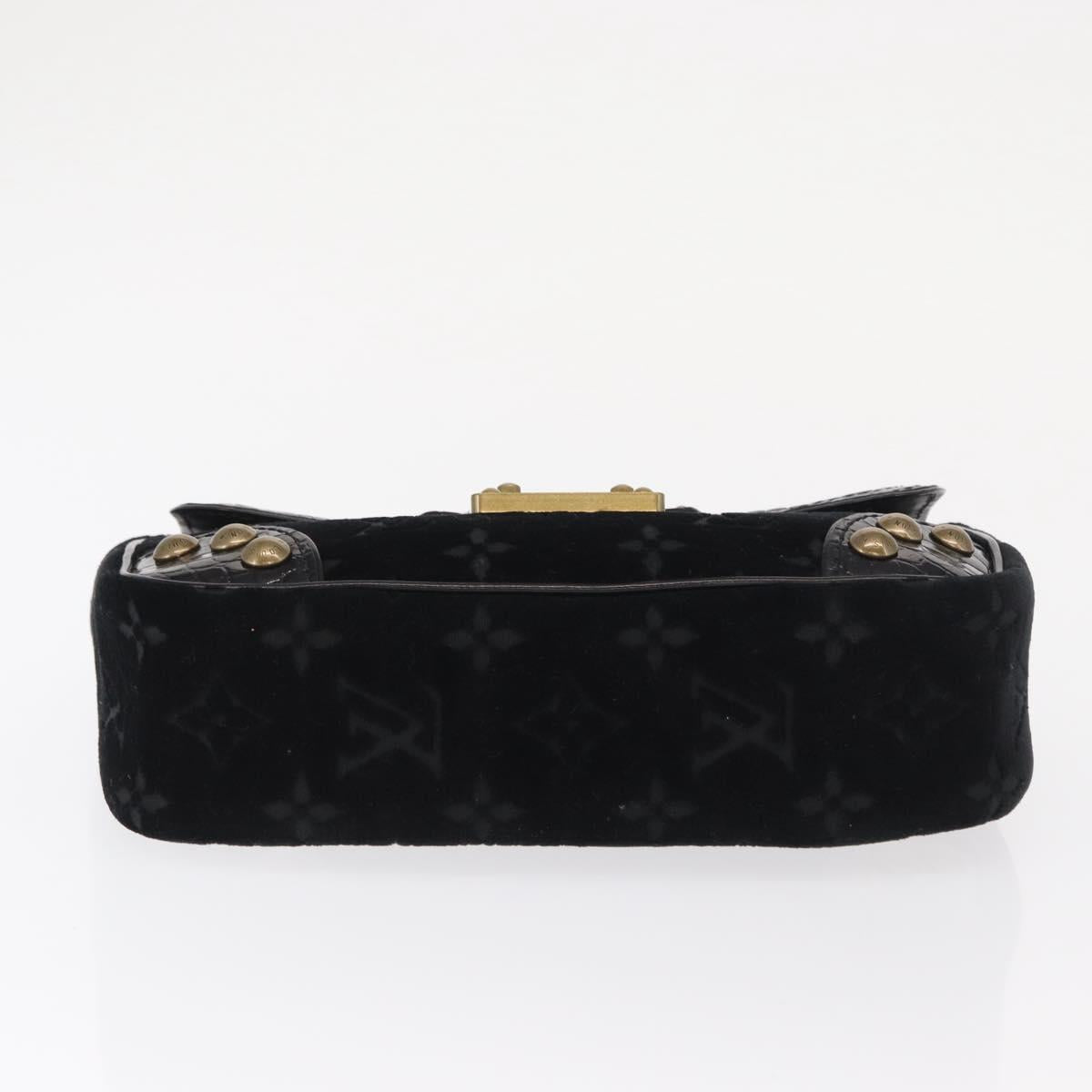LOUIS VUITTON Monogram Velours Irvine Hand Bag Black M92733 LV Auth 168356SAV