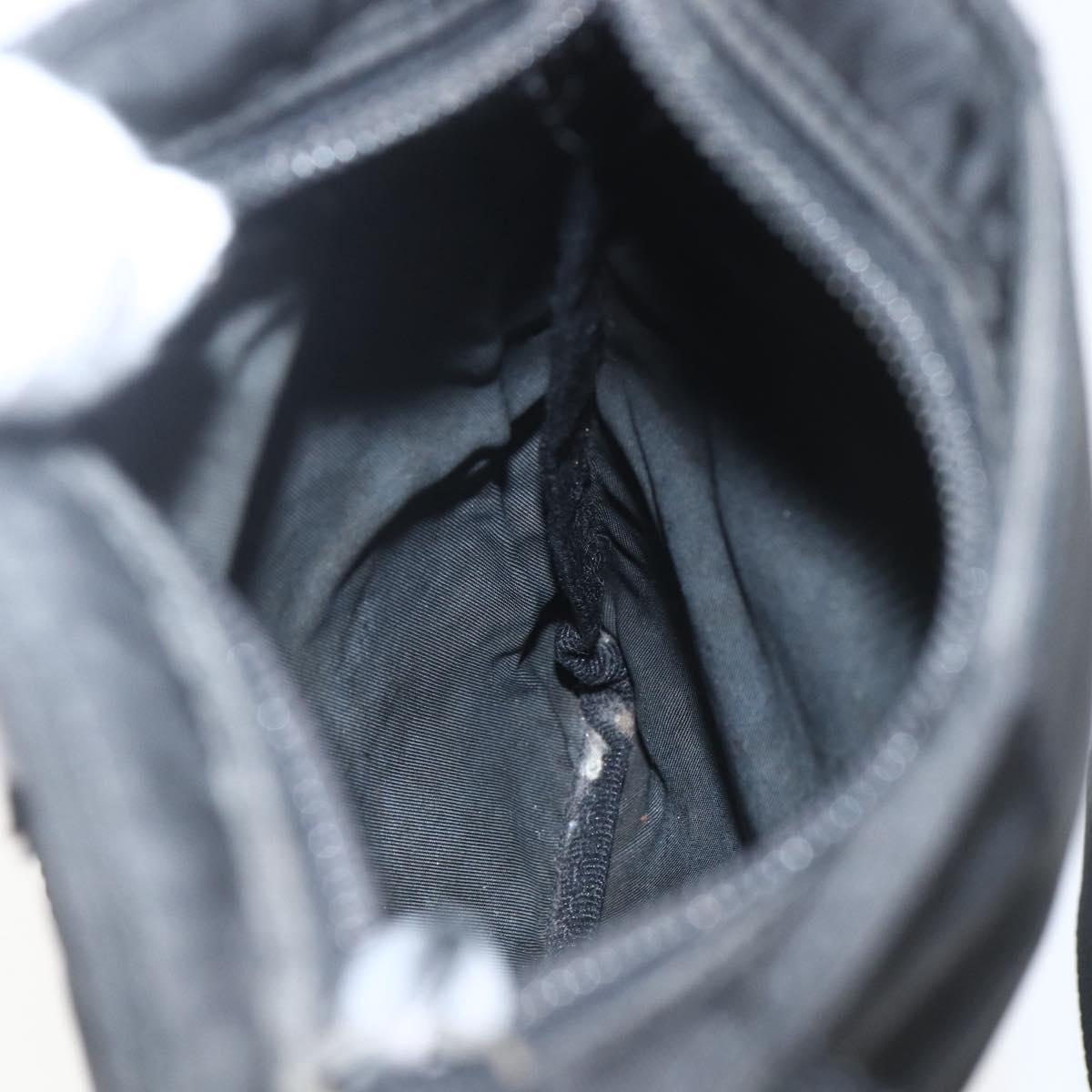 PRADA Shoulder Bag Nylon Black Silver Auth 168360