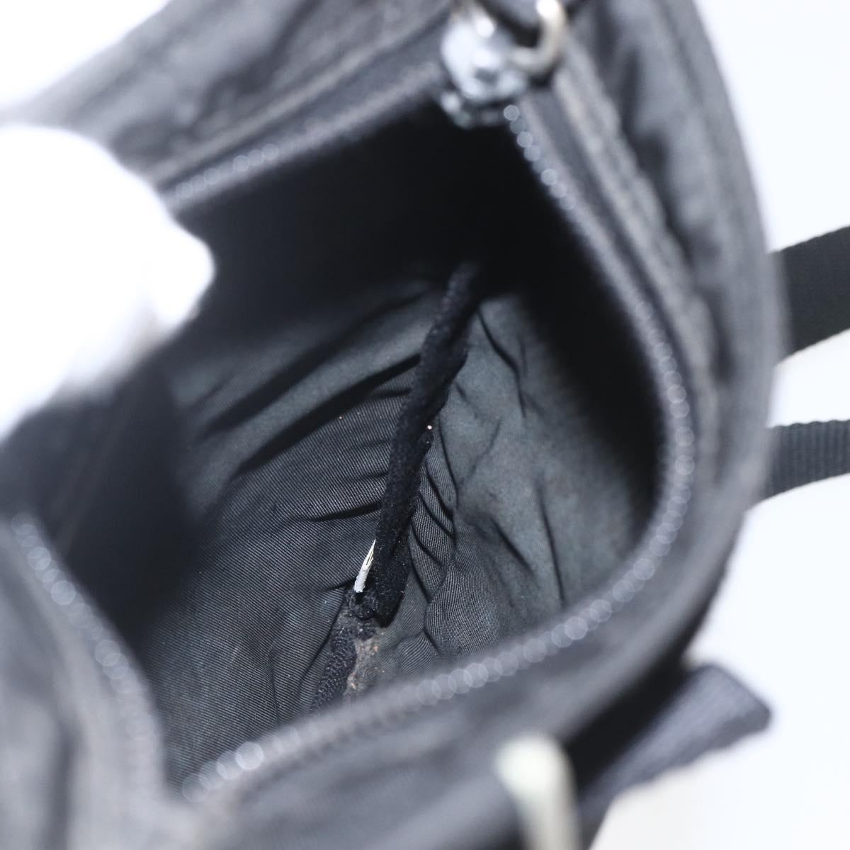 PRADA Shoulder Bag Nylon Black Silver Auth 168360