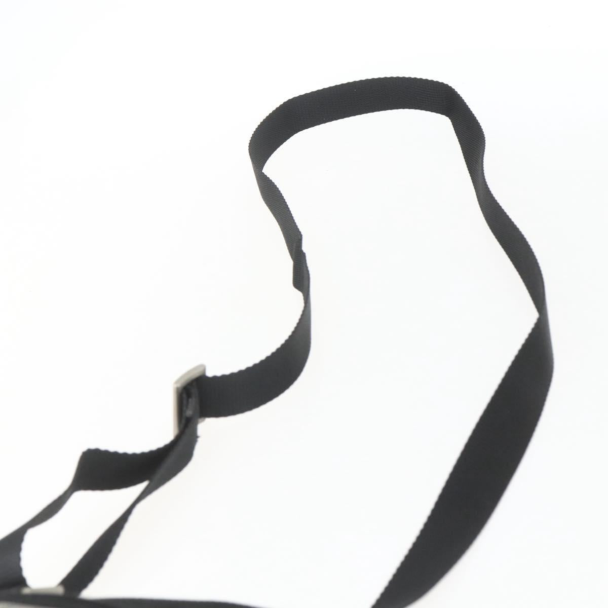 PRADA Shoulder Bag Nylon Black Silver Auth 168360