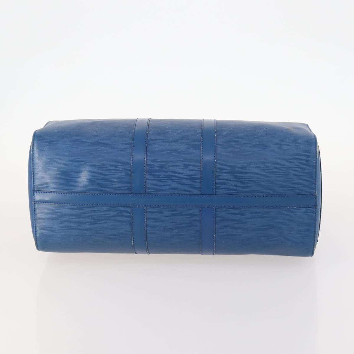 LOUIS VUITTON Epi Keepall 45 Boston Bag Blue M42975 LV Auth 168373