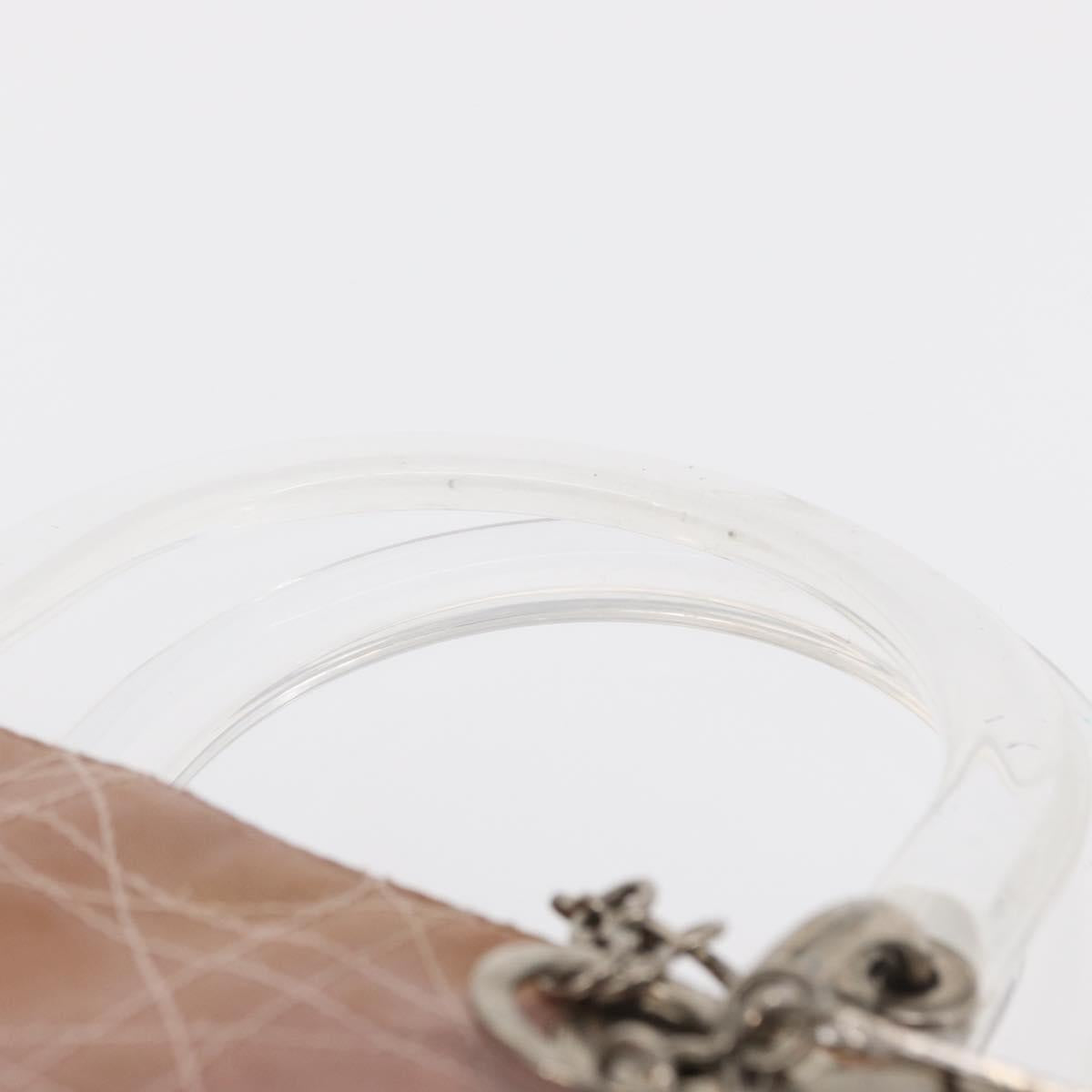 Christian Dior Lady Dior Canage Hand Bag Nylon Pink Silver Auth 168374