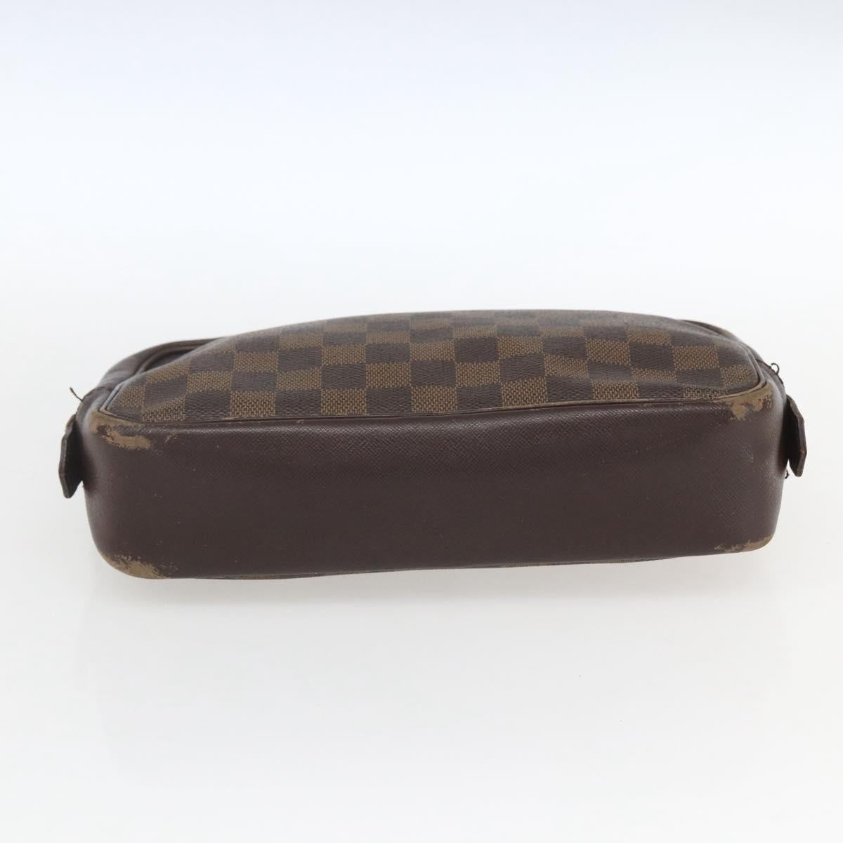 LOUIS VUITTON Damier Ebene Trousse Toilette 25 Clutch Bag N47624 LV Auth 168375